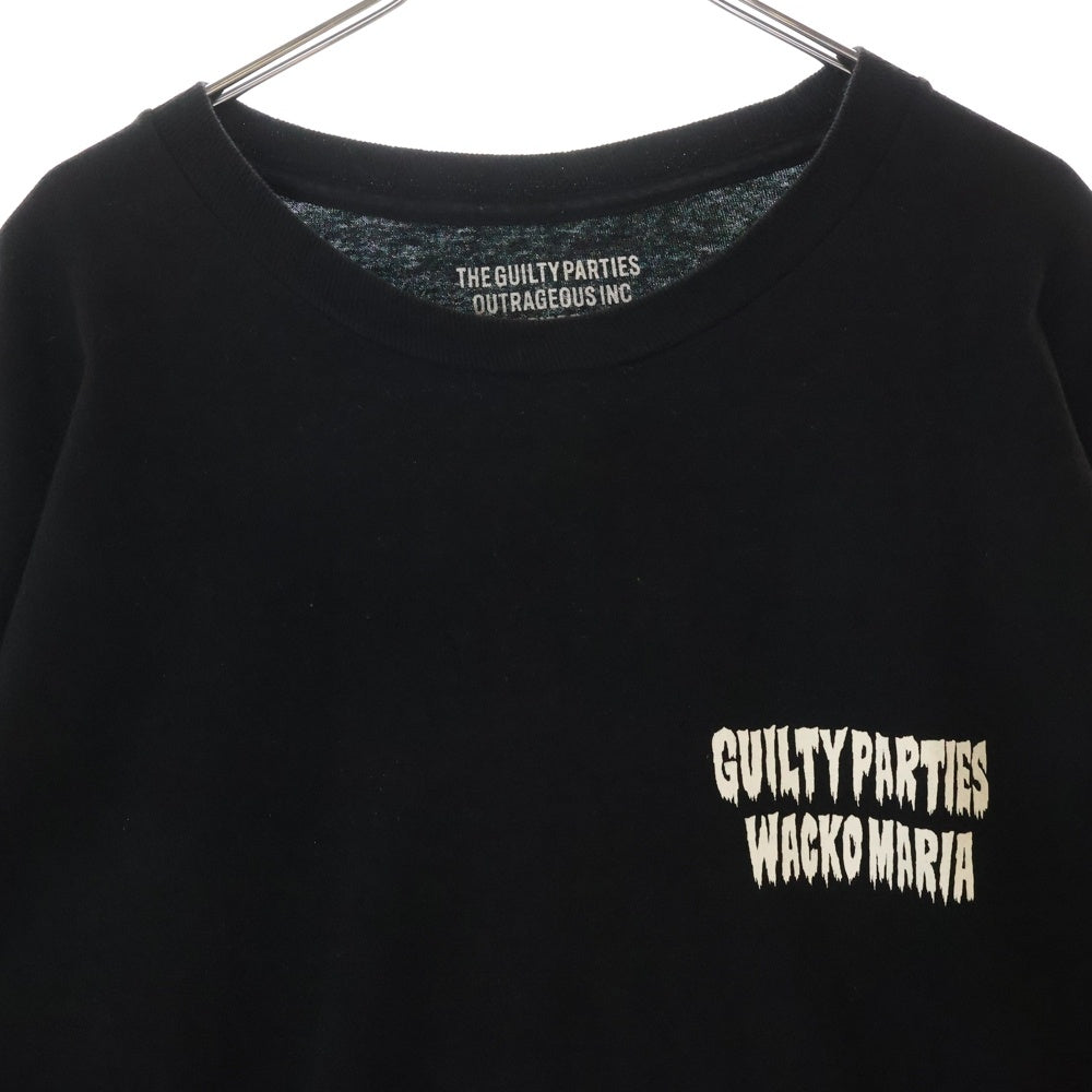 WACKO MARIA(ワコマリア) 21SS MARIA CREW NECK LONG SLEEV T-SHIAT バックマリアプリント クルーネック長袖Tシャツカットソー ロンT ブラック
