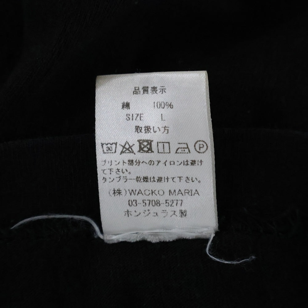 WACKO MARIA(ワコマリア) 21SS MARIA CREW NECK LONG SLEEV T-SHIAT バックマリアプリント クルーネック長袖Tシャツカットソー ロンT ブラック