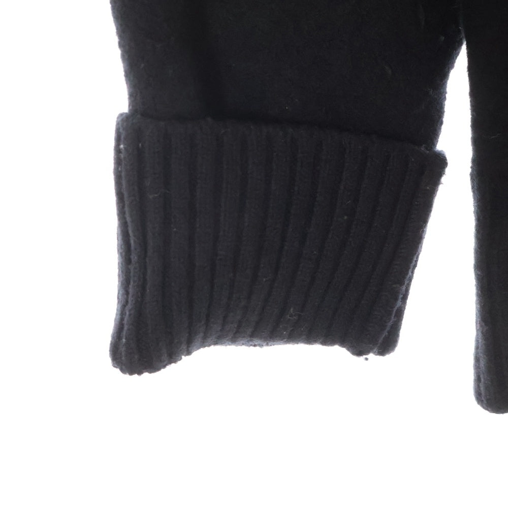 AMI Alexandre Mattiussi(アミアレクサンドルマテュッシ) Turtle Neck Heart Logo Wool Kinit Sweater BFUKS402.018 タートルネック ハートロゴ オーバーサイズ ウール ニットセーター ブラック