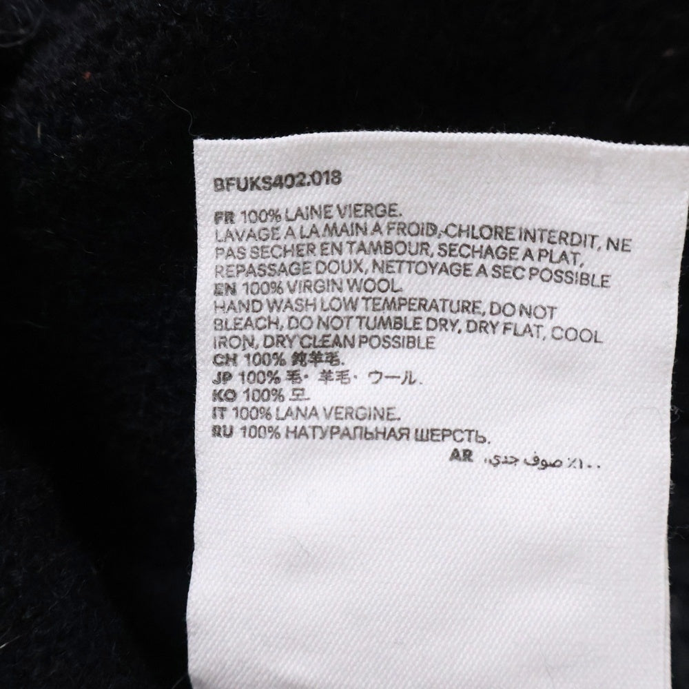 AMI Alexandre Mattiussi(アミアレクサンドルマテュッシ) Turtle Neck Heart Logo Wool Kinit Sweater BFUKS402.018 タートルネック ハートロゴ オーバーサイズ ウール ニットセーター ブラック