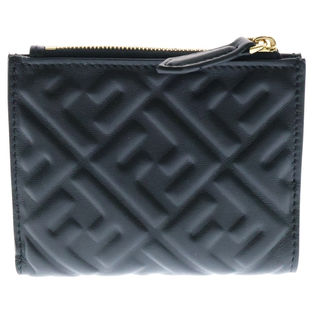 FENDI(フェンディ) FFジャガードロゴレザー 2つ折り財布 ブラック 8M0420