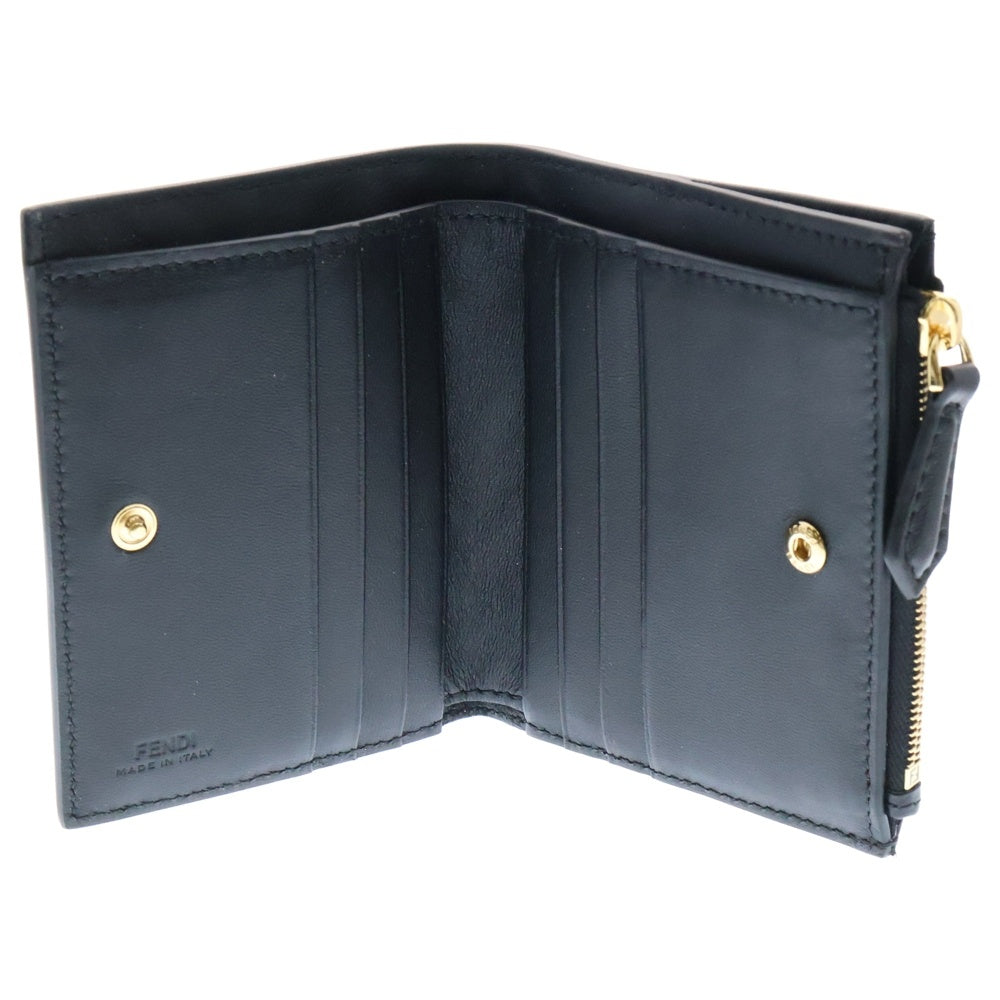 FENDI(フェンディ) FFジャガードロゴレザー 2つ折り財布 ブラック 8M0420