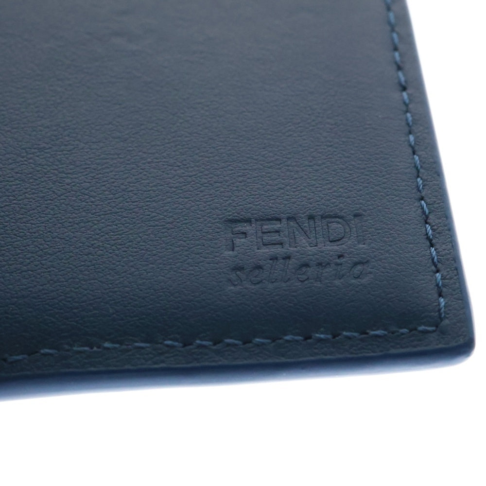 FENDI(フェンディ) ピーカーブ レザーウォレット 3つ折り財布 ブルー 8M0499