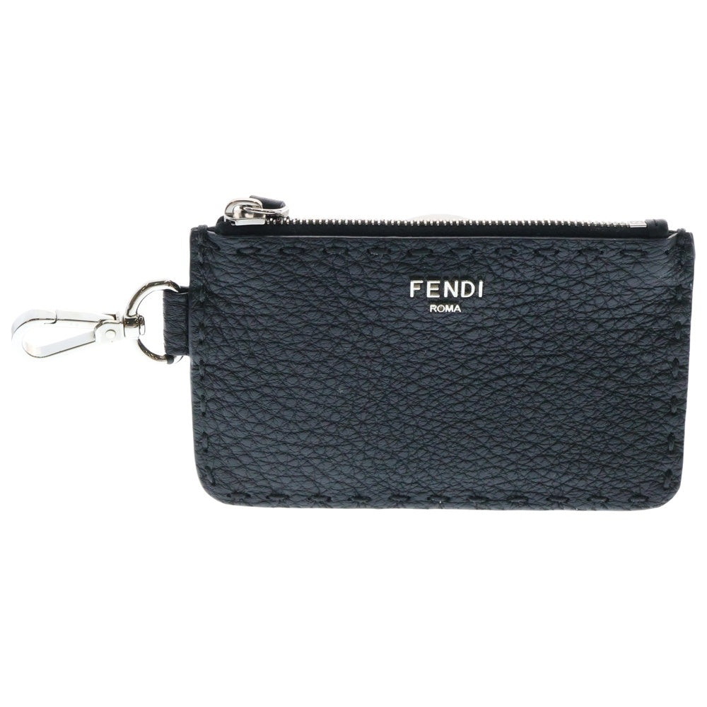 FENDI(フェンディ) CARD HOLDER SELLERIA 7M0343 ロゴ レザー カードケース ブラック