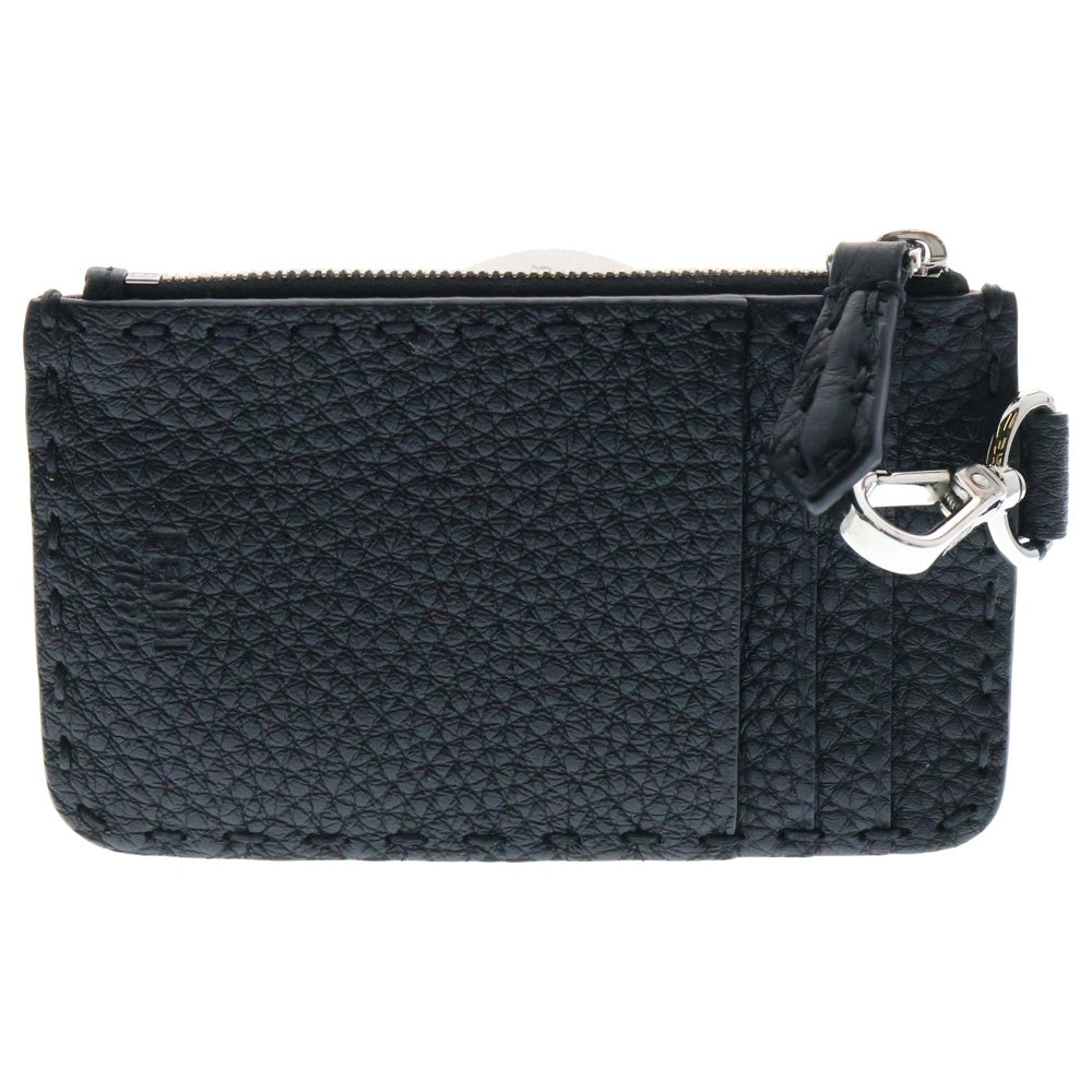 FENDI(フェンディ) CARD HOLDER SELLERIA 7M0343 ロゴ レザー カードケース ブラック