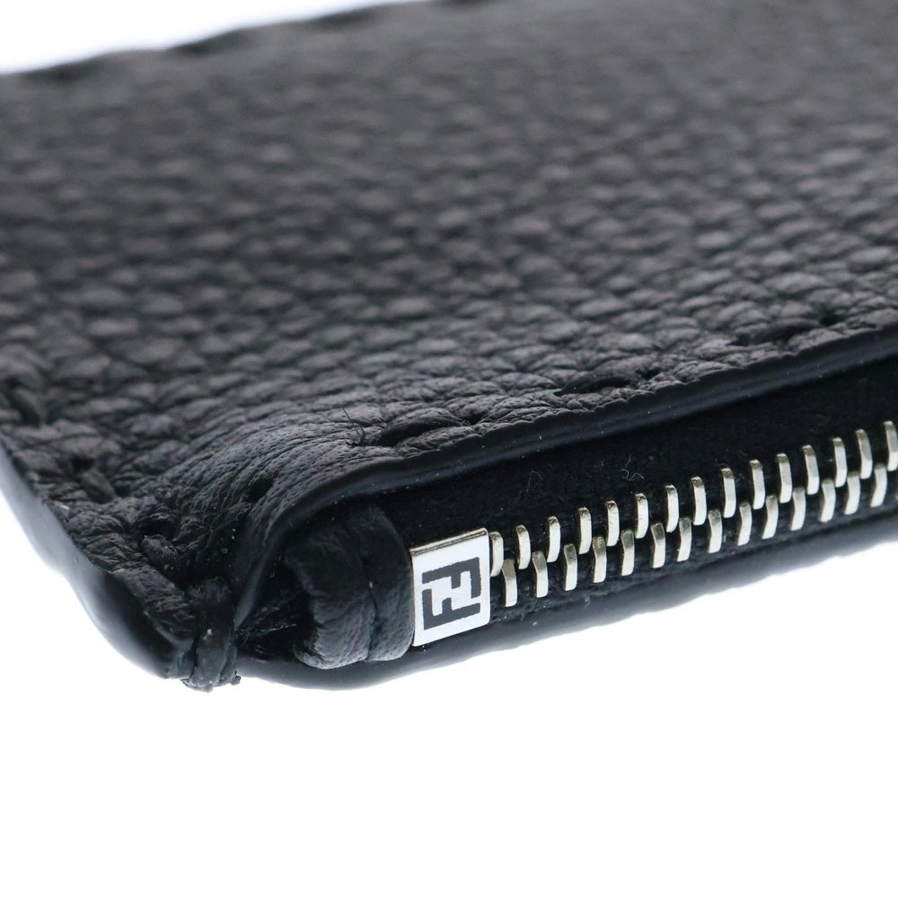 FENDI(フェンディ) CARD HOLDER SELLERIA 7M0343 ロゴ レザー カードケース ブラック