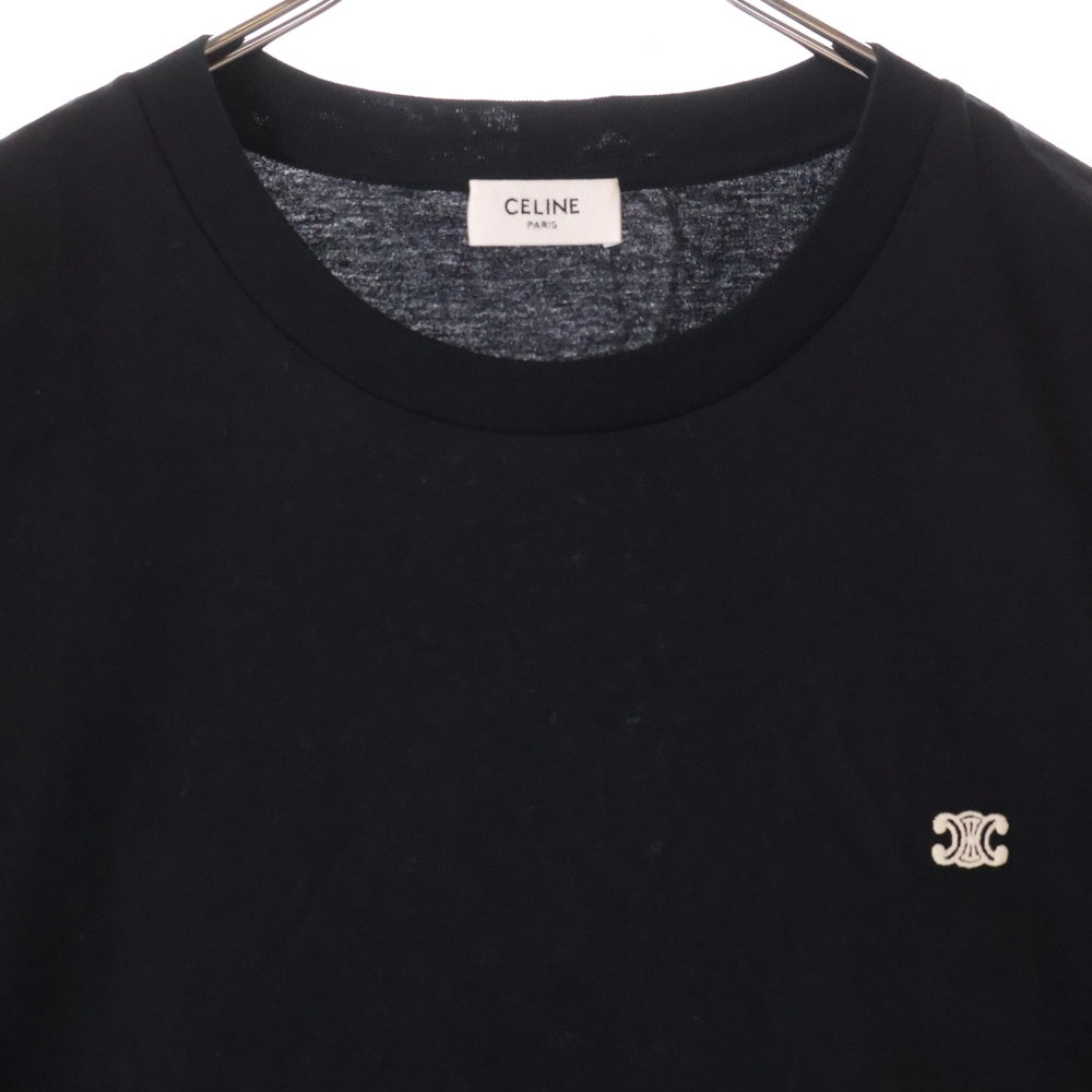 CELINE(セリーヌ) 24SS トリオンフルーズ クルーネック半袖Tシャツカットソー ブラック 2X04I671Q