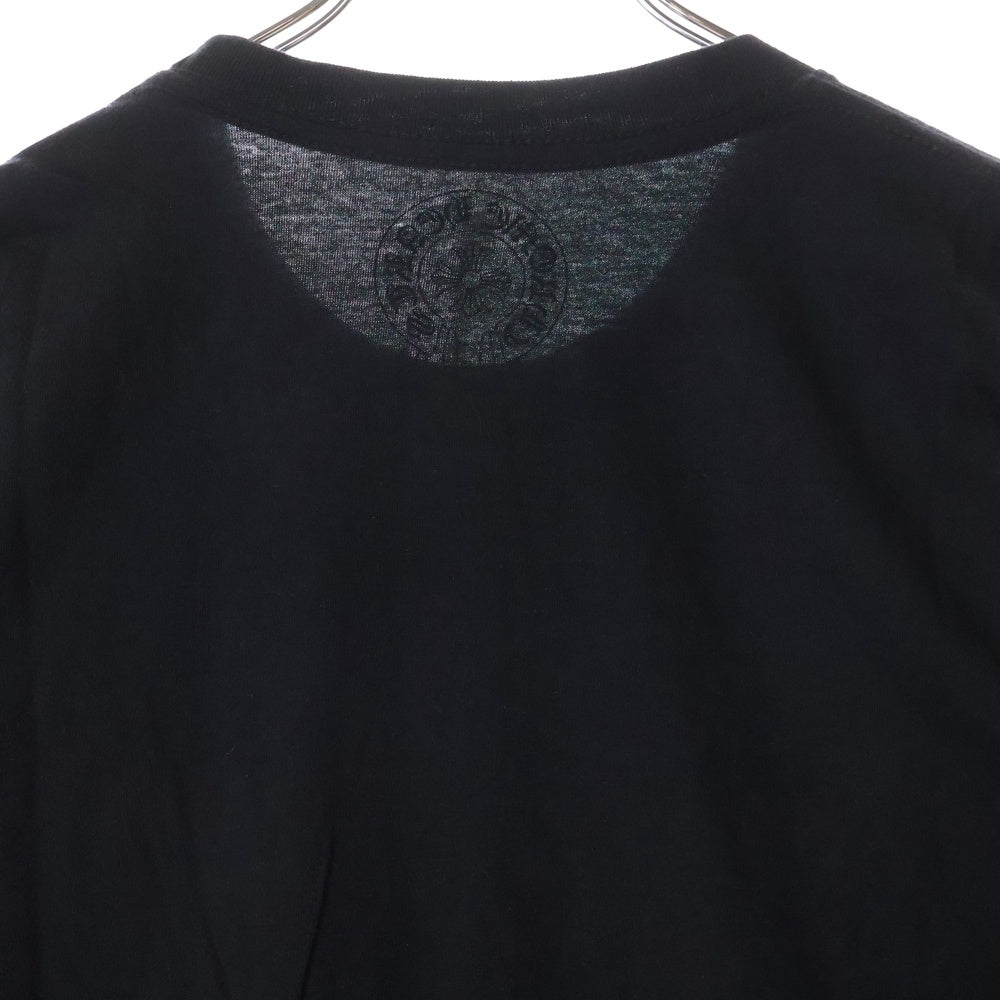 CHROME HEARTS(クロムハーツ) NECK LOGO S/S TEE ネックロゴ プリント クルーネック半袖Tカットソー ブラック/ブラウン