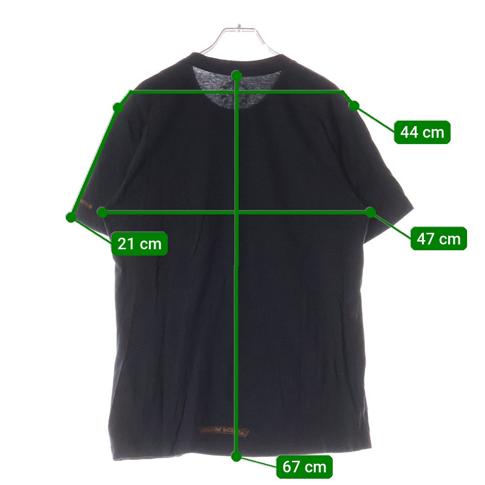 CHROME HEARTS(クロムハーツ) NECK LOGO S/S TEE ネックロゴ プリント クルーネック半袖Tカットソー ブラック/ブラウン