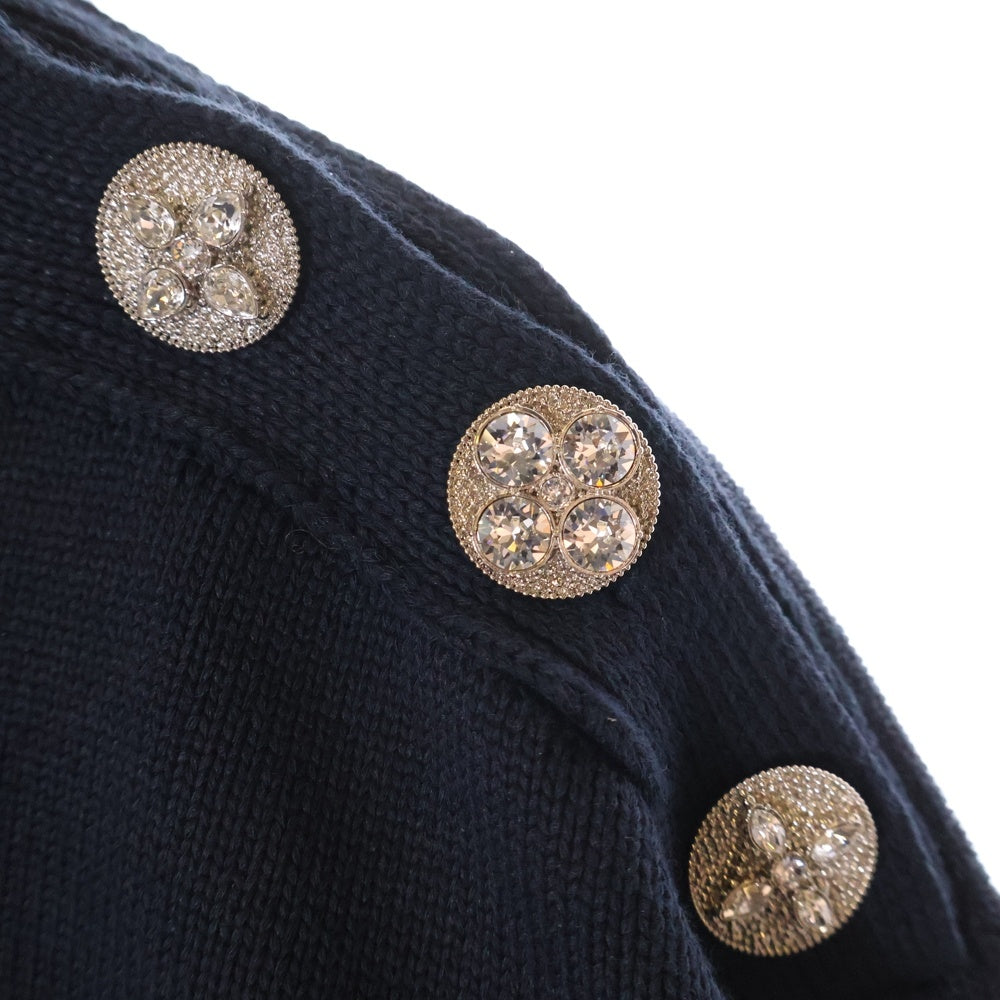 LOUIS VUITTON(ルイヴィトン) 24AW Embroidered Cotton Blend Creneck Sweat RM242MM TBY HRN13W エンブロイダリー ロゴ クルーネックスウェットトレーナー ネイビー