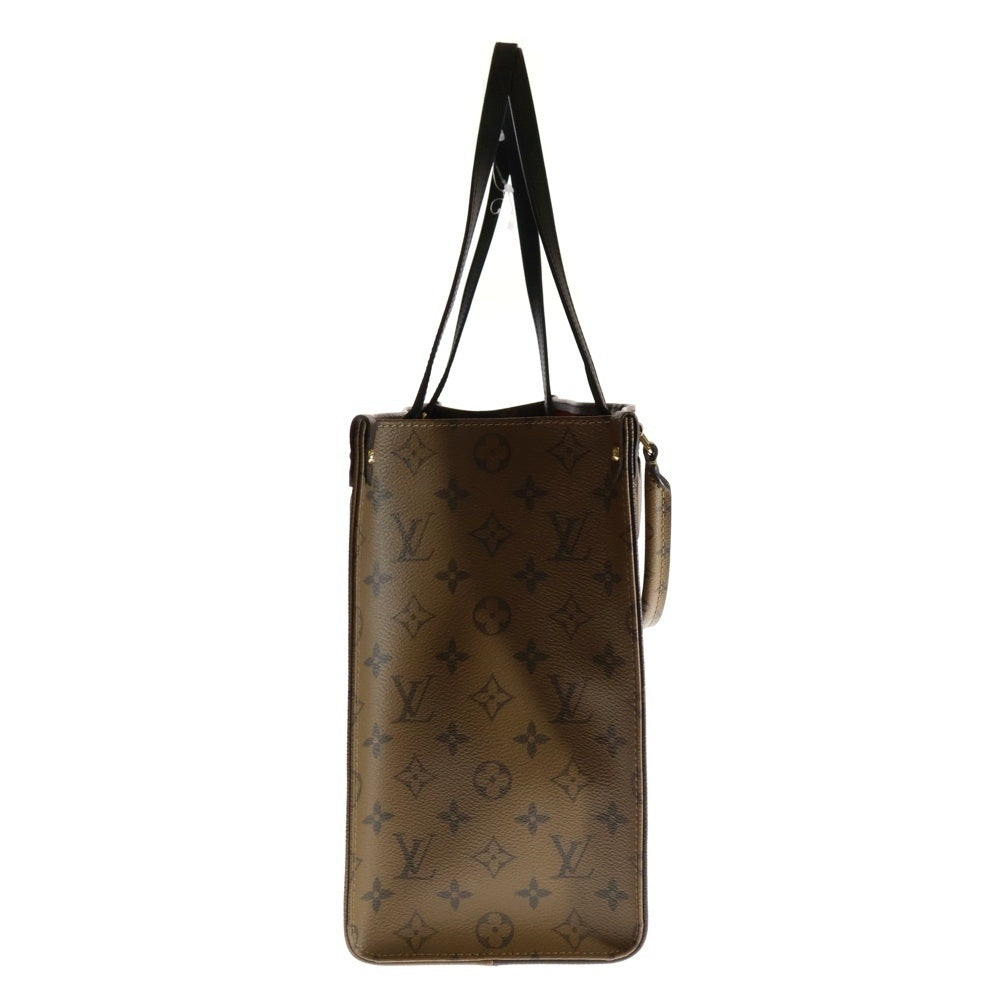 LOUIS VUITTON(ルイヴィトン) モノグラムリバース オンザゴーMM トートバッグ ハンドバッグ ブラウン ゴールド金具 M45321