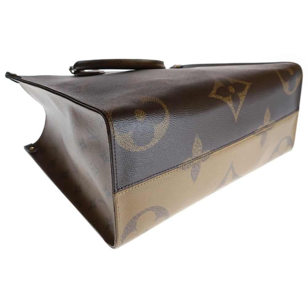 LOUIS VUITTON(ルイヴィトン) モノグラムリバース オンザゴーMM トートバッグ ハンドバッグ ブラウン ゴールド金具 M45321