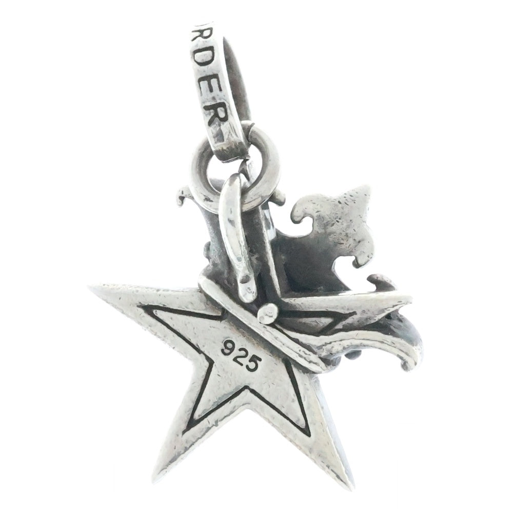 ROYAL ORDER(ロイヤルオーダー) SMALL SOLID STAR W CROWN スタークラウンネックレストップ ペンダントトップ シルバー