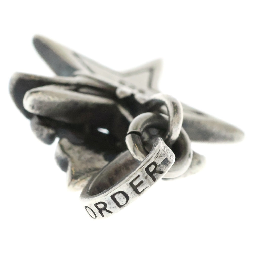 ROYAL ORDER(ロイヤルオーダー) SMALL SOLID STAR W CROWN スタークラウンネックレストップ ペンダントトップ シルバー