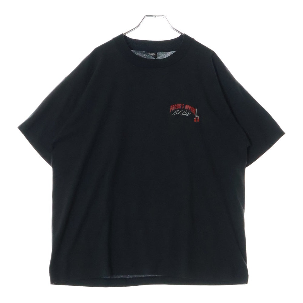 VINTAGE(ヴィンテージ) 90s GIVE BLOOD FIGHT PROBIE SCREEN STARSタグ 両面プリント クルーネック半袖Tシャツカットソー ブラック