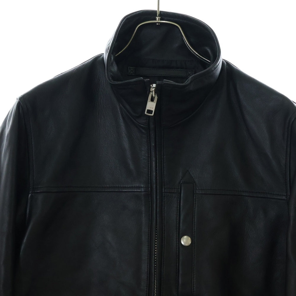 AVIREX(アヴィレックス) STAND LEATHER MA-1 MOD JACKET スタンドカラー シープレザー MA-1 モディファイジャケット ブラック 783-5150007