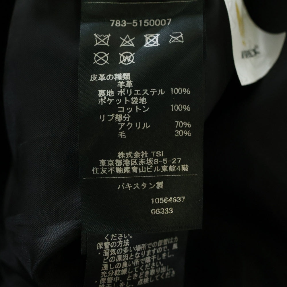 AVIREX(アヴィレックス) STAND LEATHER MA-1 MOD JACKET スタンドカラー シープレザー MA-1 モディファイジャケット ブラック 783-5150007
