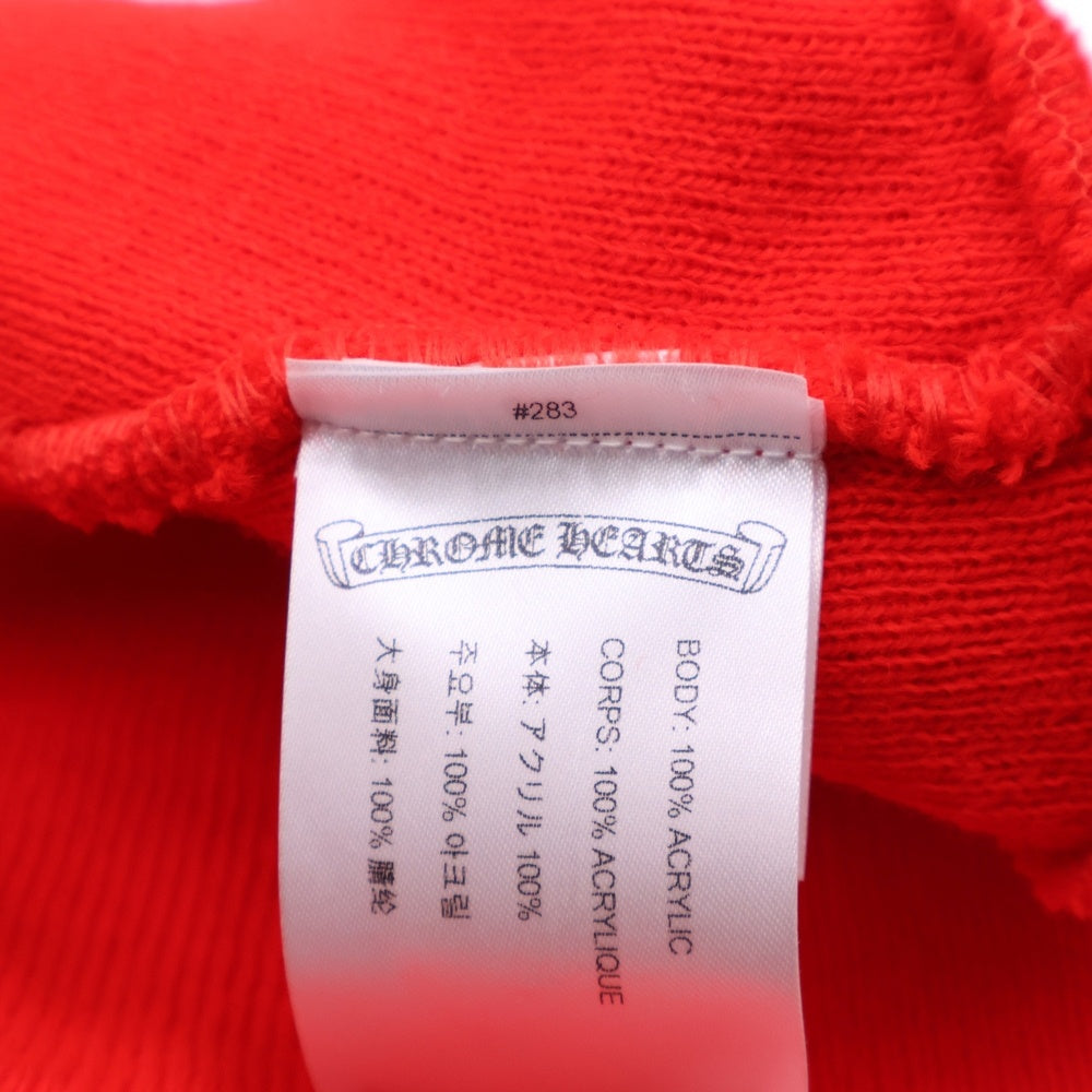 CHROME HEARTS(クロムハーツ) WATCH CAP ワッチキャップ ロゴ刺繍ビーニー ニットキャップ 帽子 レッド