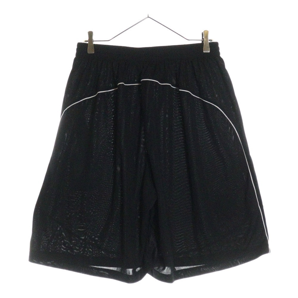 BALENCIAGA(バレンシアガ) 23SS BAGGY SHORTS ロゴ刺繍 バギーショートパンツ メッシュハーフパンツ ブラック 767862 TPVG2
