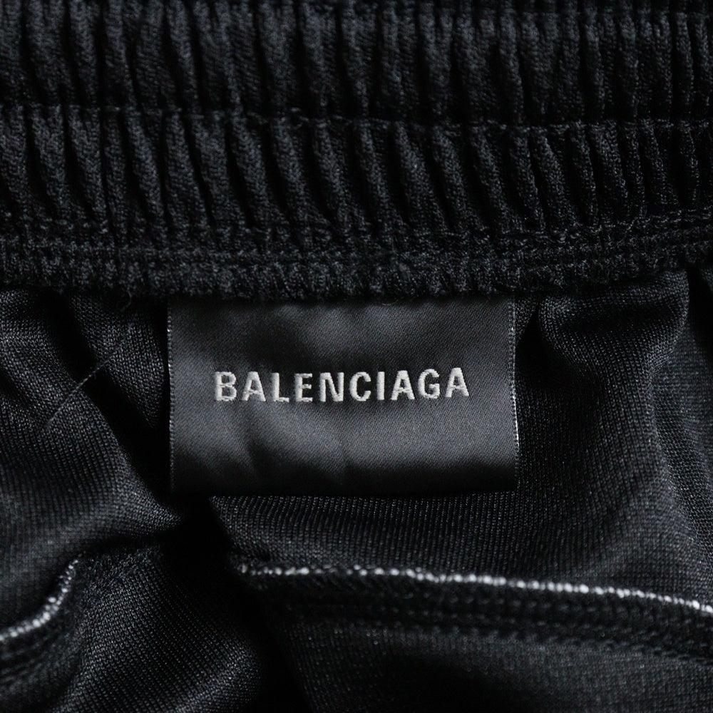 BALENCIAGA(バレンシアガ) 23SS BAGGY SHORTS ロゴ刺繍 バギーショートパンツ メッシュハーフパンツ ブラック 767862 TPVG2