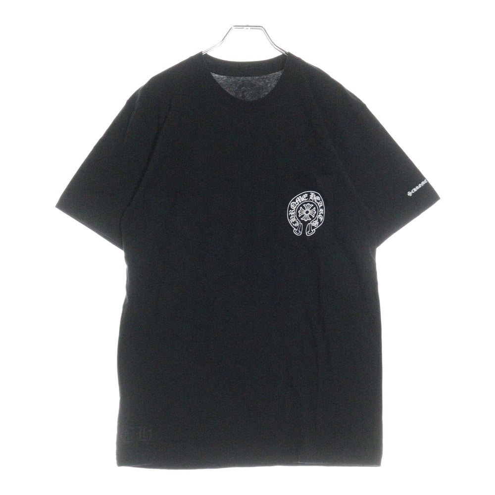 CHROME HEARTS(クロムハーツ) Horseshoe S/S Tee ホースシューロゴ クルーネック半袖Tシャツカットソー ブラック