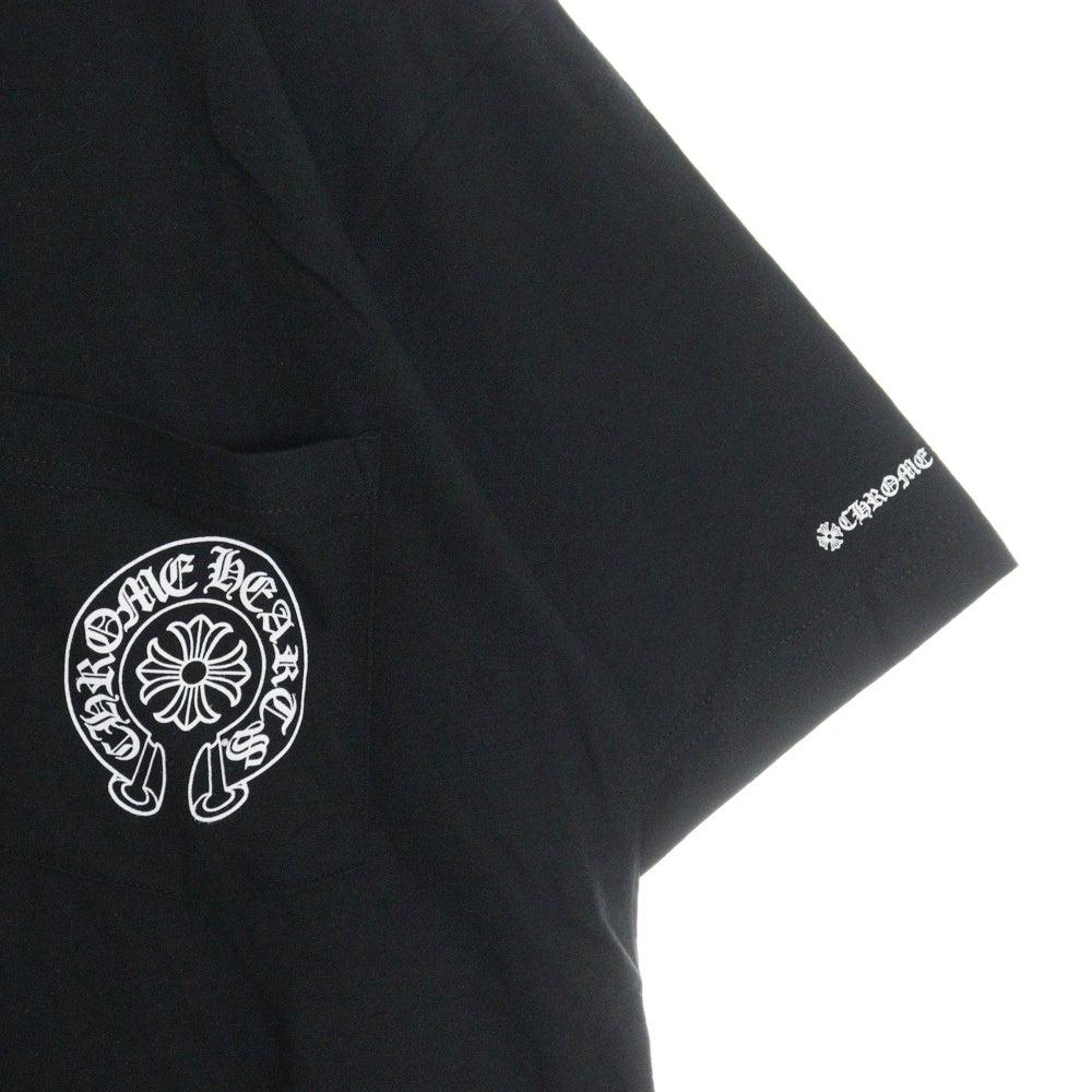 CHROME HEARTS(クロムハーツ) Horseshoe S/S Tee ホースシューロゴ クルーネック半袖Tシャツカットソー ブラック