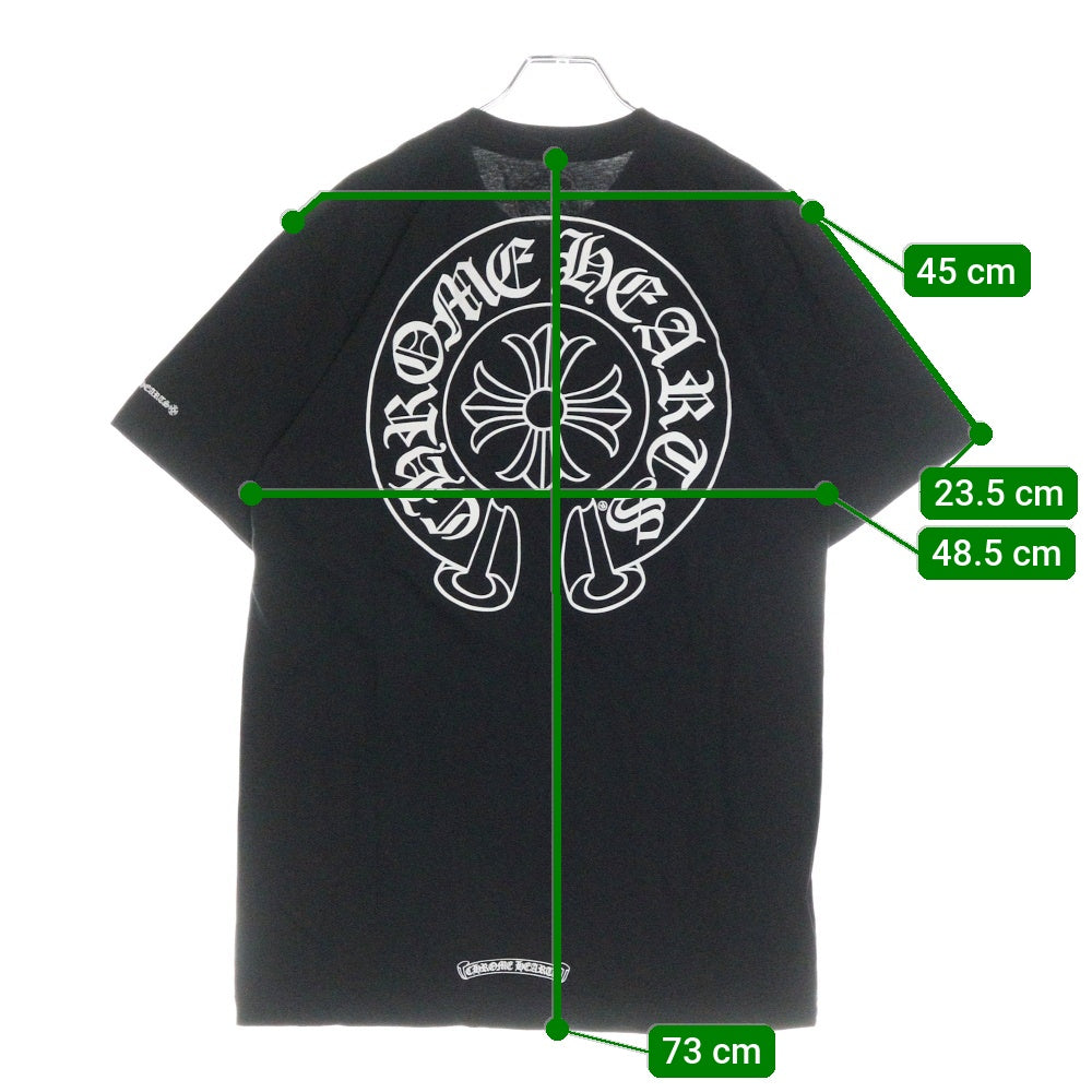 CHROME HEARTS(クロムハーツ) Horseshoe S/S Tee ホースシューロゴ クルーネック半袖Tシャツカットソー ブラック