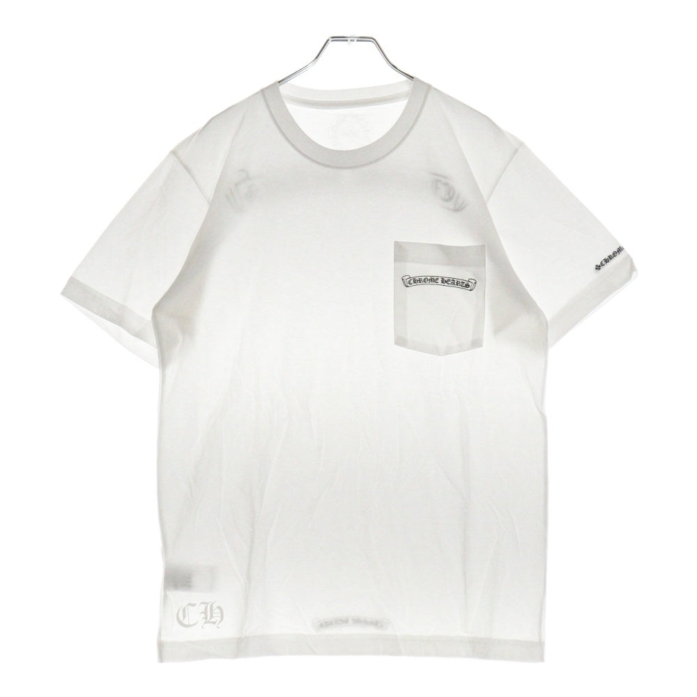 CHROME HEARTS(クロムハーツ) CH CRS SCROLL LABEL スクロールラベル バックププリント クルーネック半袖Tシャツ カットソー ホワイト