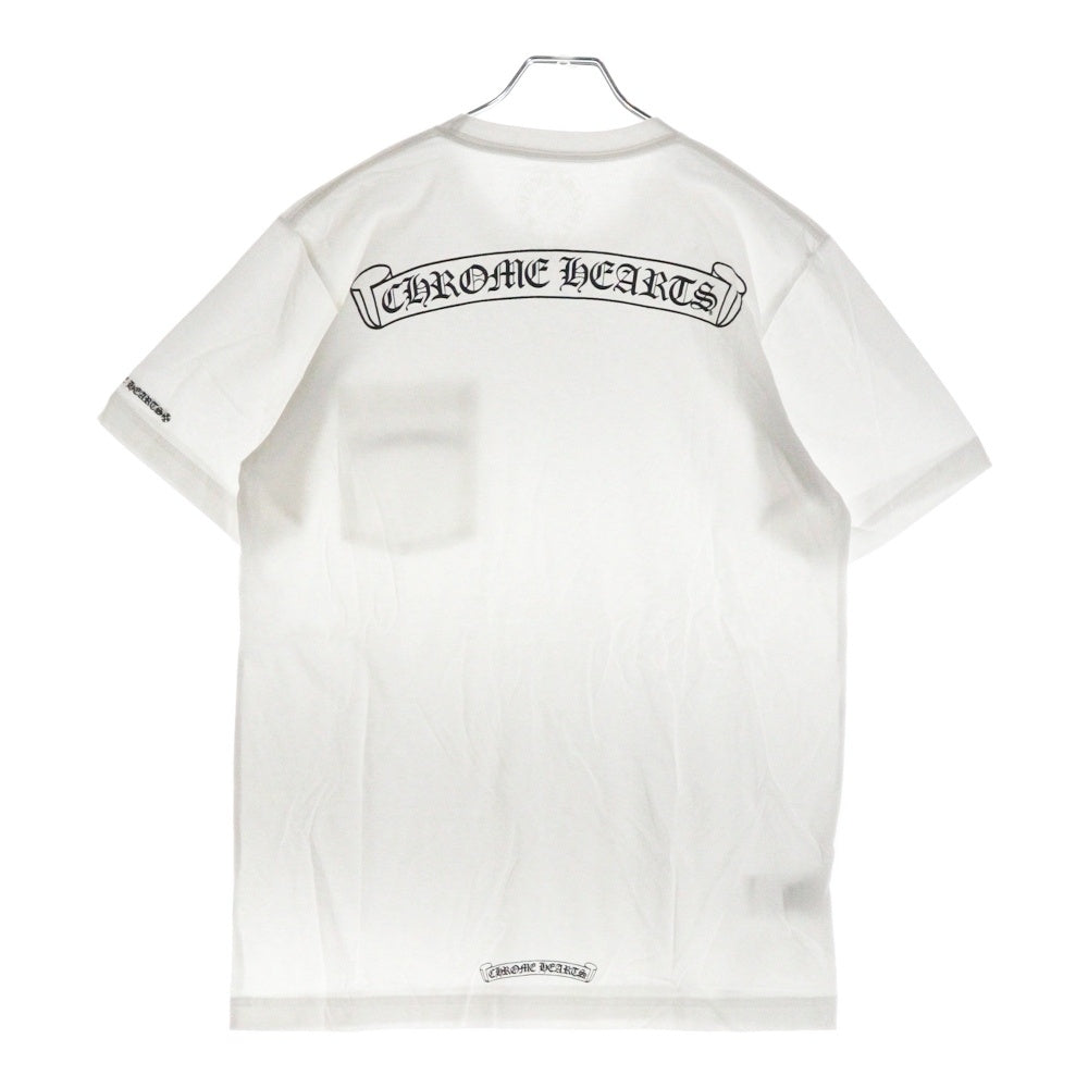 CHROME HEARTS(クロムハーツ) CH CRS SCROLL LABEL スクロールラベル バックププリント クルーネック半袖Tシャツ カットソー ホワイト