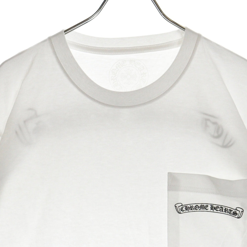 CHROME HEARTS(クロムハーツ) CH CRS SCROLL LABEL スクロールラベル バックププリント クルーネック半袖Tシャツ カットソー ホワイト