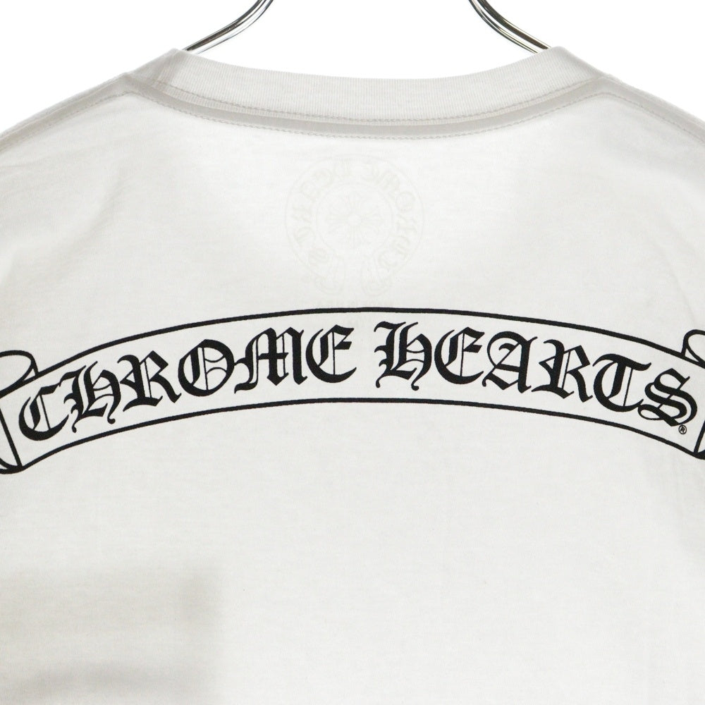 CHROME HEARTS(クロムハーツ) CH CRS SCROLL LABEL スクロールラベル バックププリント クルーネック半袖Tシャツ カットソー ホワイト