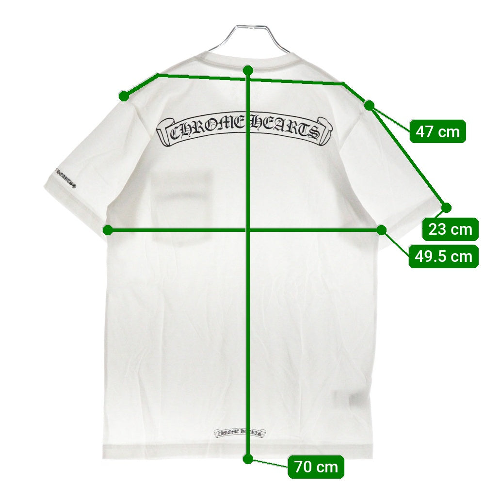 CHROME HEARTS(クロムハーツ) CH CRS SCROLL LABEL スクロールラベル バックププリント クルーネック半袖Tシャツ カットソー ホワイト