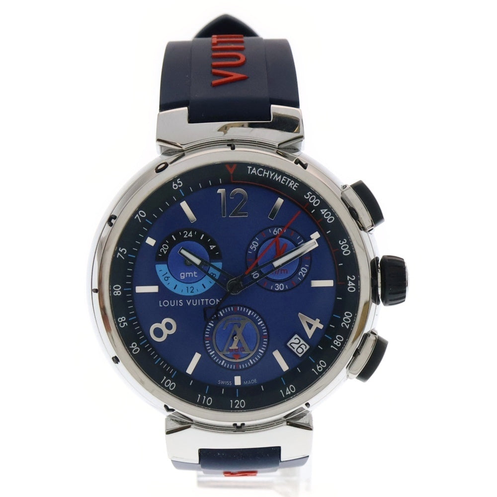 LOUIS VUITTON(ルイヴィトン) タンブール アウトドア クロノグラフ GMT クォーツ 腕時計 ブルー QA153