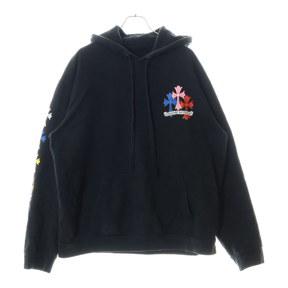 CHROME HEARTS(クロムハーツ) MLTCOL CEM CRS HD PLVR マルチカラーセメタリークロスプリントプルオーバーパーカー フーディー ブラック