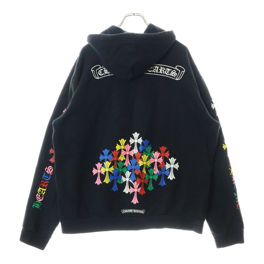 CHROME HEARTS(クロムハーツ) MLTCOL CEM CRS HD PLVR マルチカラーセメタリークロスプリントプルオーバーパーカー フーディー ブラック