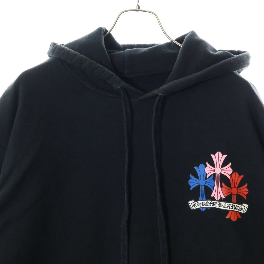 CHROME HEARTS(クロムハーツ) MLTCOL CEM CRS HD PLVR マルチカラーセメタリークロスプリントプルオーバーパーカー フーディー ブラック