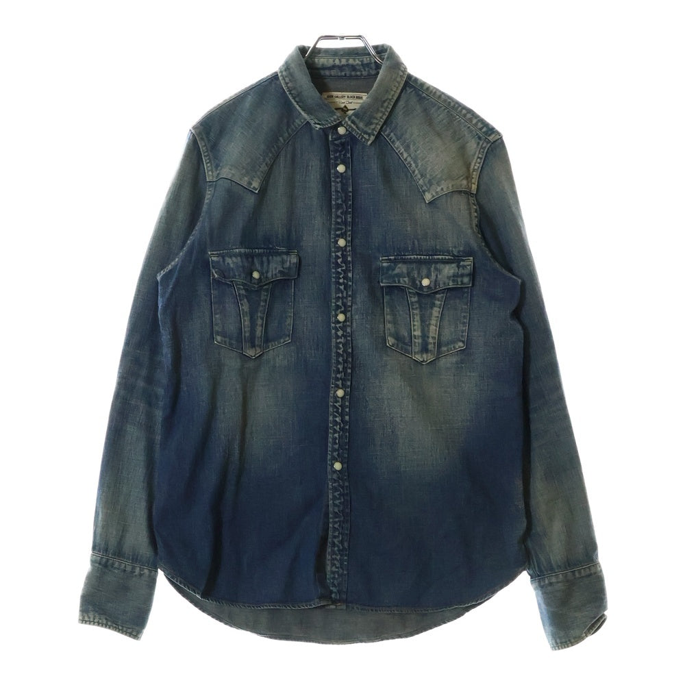 RUDE GALLERY BLACK REBEL(ルードギャラリーブラックレーベル) Front 2 Pocket Denim Shirt フロント2ポケット デニムシャツ インディゴ