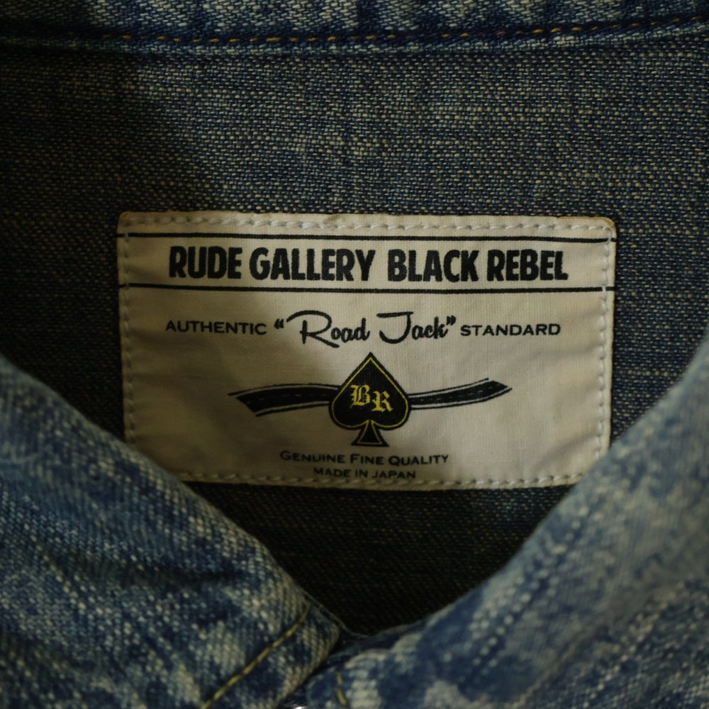 RUDE GALLERY BLACK REBEL(ルードギャラリーブラックレーベル) Front 2 Pocket Denim Shirt フロント2ポケット デニムシャツ インディゴ