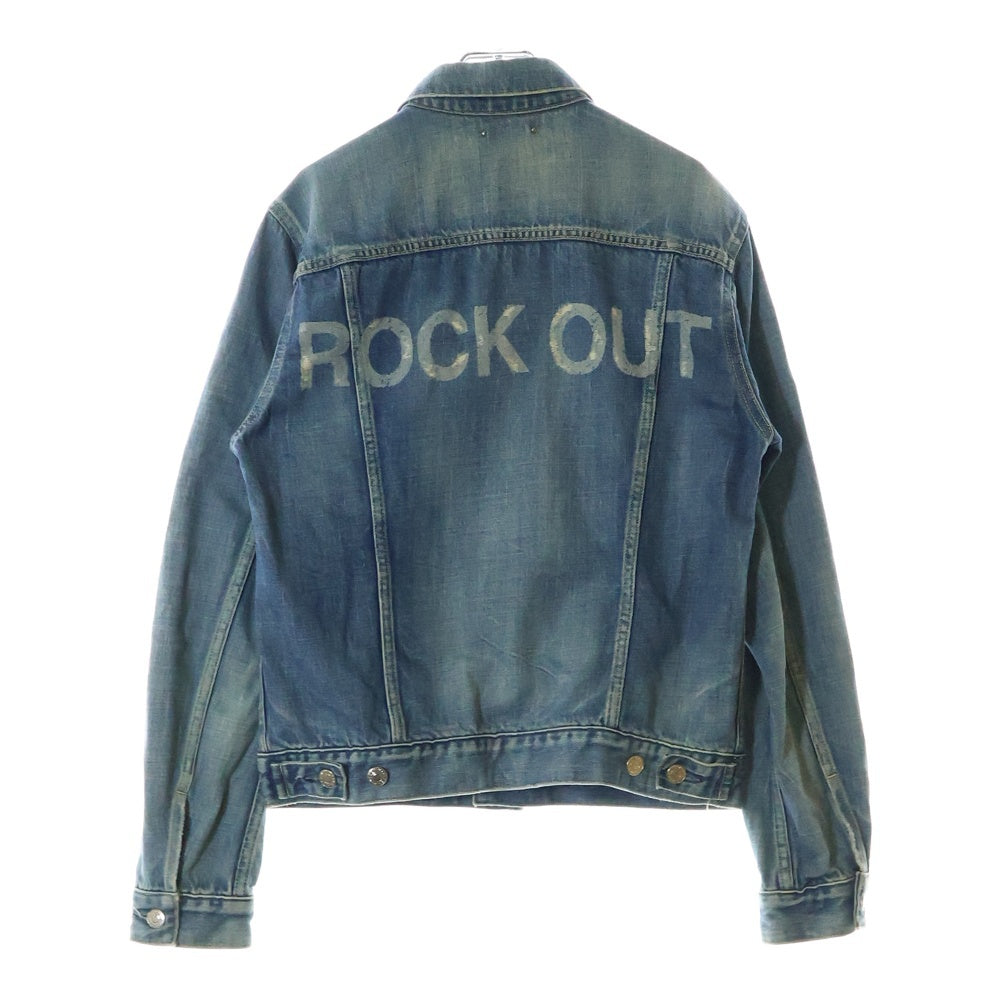 MINEDENIM(マインデニム) ROCK OUT DENIM JACKET ロックアウト フロントデザイン デニムジャケット インディゴ 1802-8004-89-023