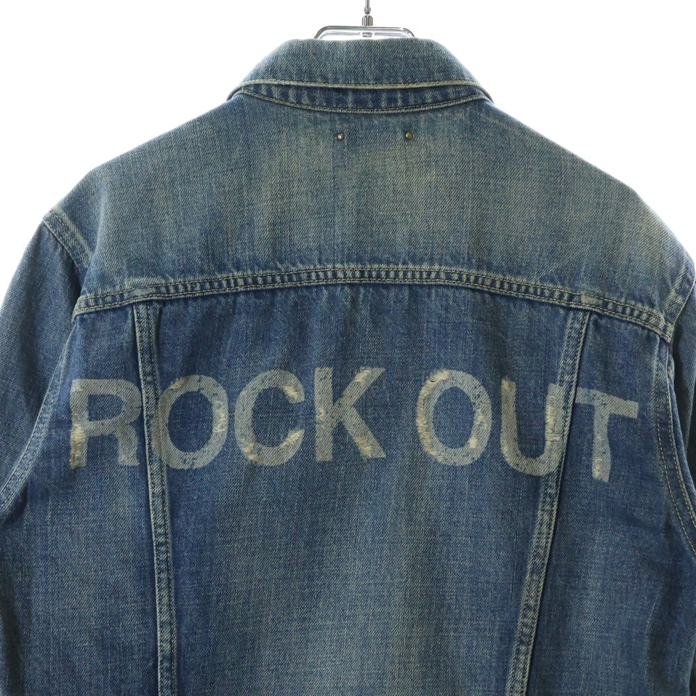 MINEDENIM(マインデニム) ROCK OUT DENIM JACKET ロックアウト フロントデザイン デニムジャケット インディゴ 1802-8004-89-023