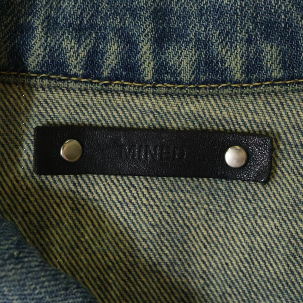MINEDENIM(マインデニム) ROCK OUT DENIM JACKET ロックアウト フロントデザイン デニムジャケット インディゴ 1802-8004-89-023
