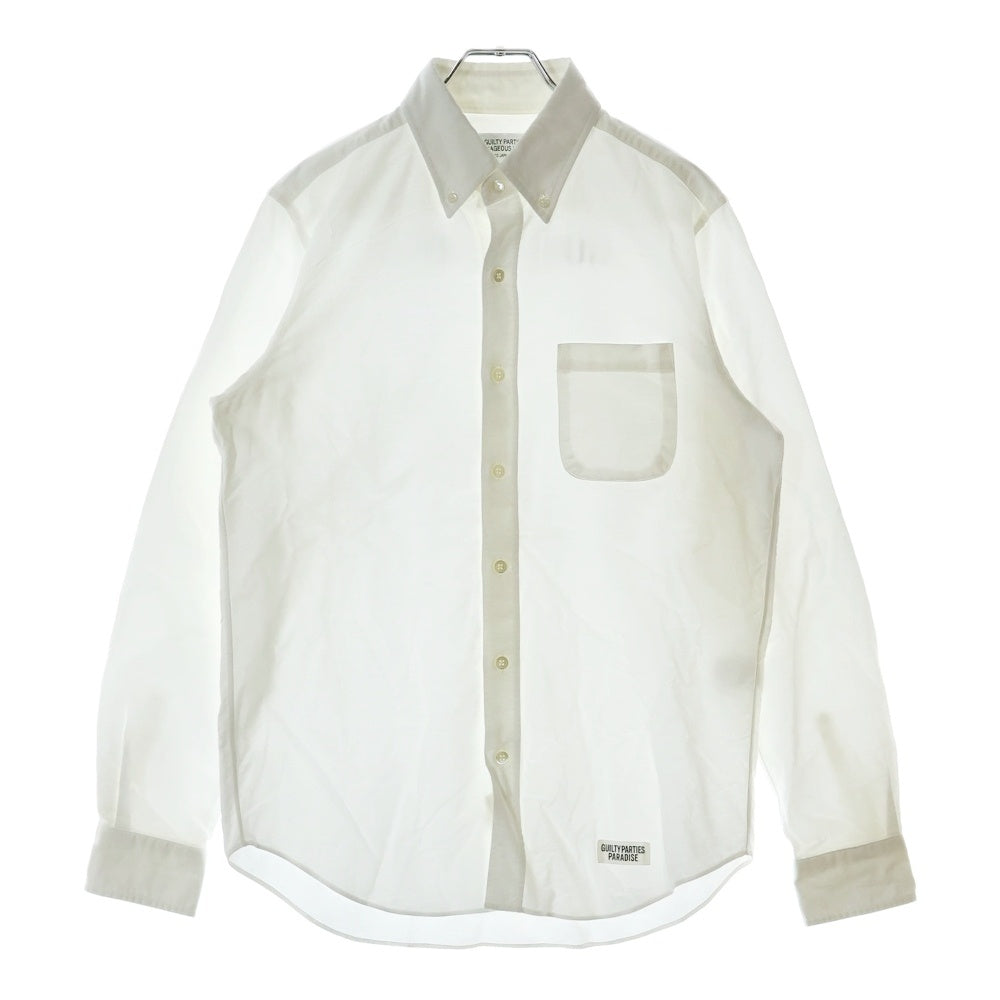 WACKO MARIA(ワコマリア) BACK GUILTY PARTIRS SHIRT バックロゴ コットン長袖シャツ ホワイト