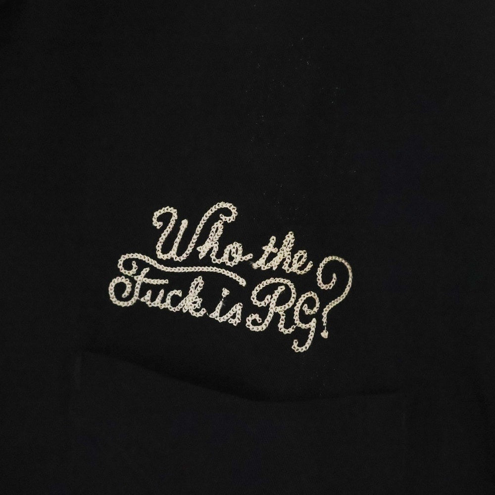 RUDE GALLERY(ルードギャラリー) 15AW Who the Fuck is Rg? Shirt チェーンステッチ テンセル 長袖オープンカラーシャツ ブラック