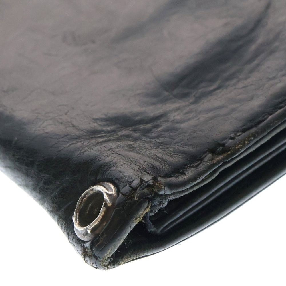 CHROME HEARTS(クロムハーツ) 1ZIP 1ジップ クロスボールボタン レザーウォレット 財布 ブラック BCA362