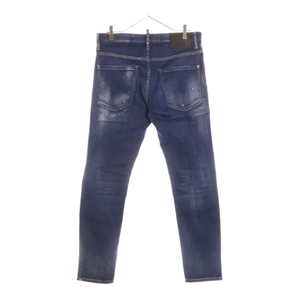 DSQUARED2(ディースクエアード) 23AW SKATER JEANS スケータージーンズ ダメージ加工デニムパンツ ブルー S71LB1261 S30789