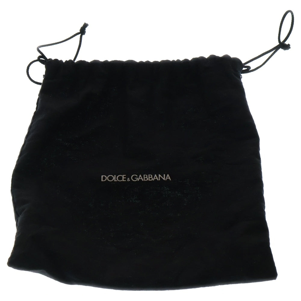 DOLCE & GABBANA(ドルチェアンドガッバーナ) ロゴデザインシルバープレート レザーベルト ブラック