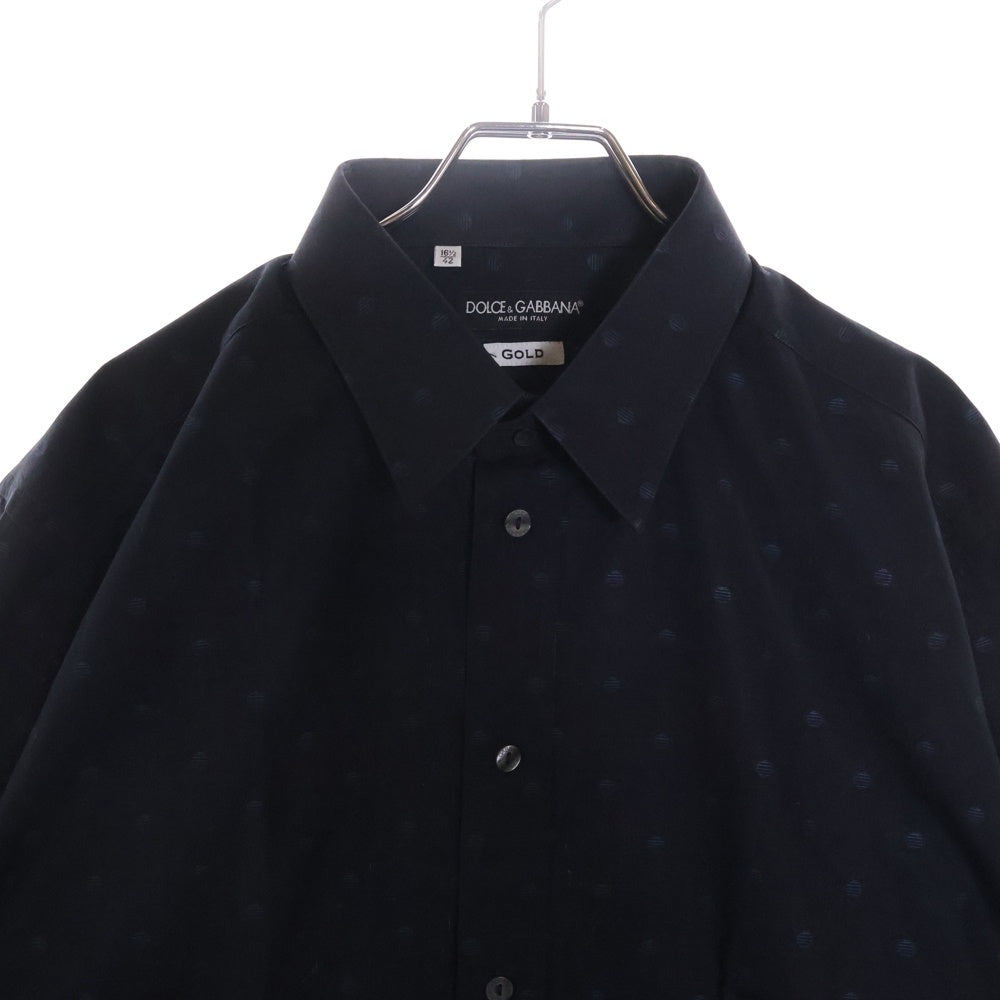 DOLCE & GABBANA(ドルチェアンドガッバーナ) ドットデザインコットン長袖シャツ ネイビー G5439T FJ5BR