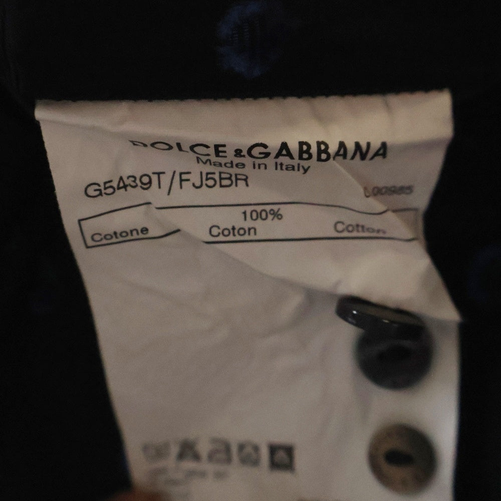 DOLCE & GABBANA(ドルチェアンドガッバーナ) ドットデザインコットン長袖シャツ ネイビー G5439T FJ5BR