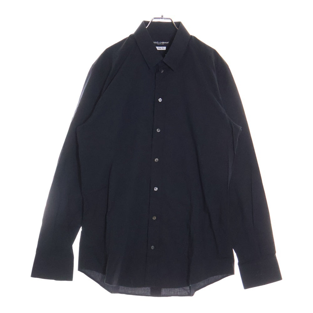 DOLCE & GABBANA(ドルチェアンドガッバーナ) ストライプコットン長袖シャツ ブラック G5371Z