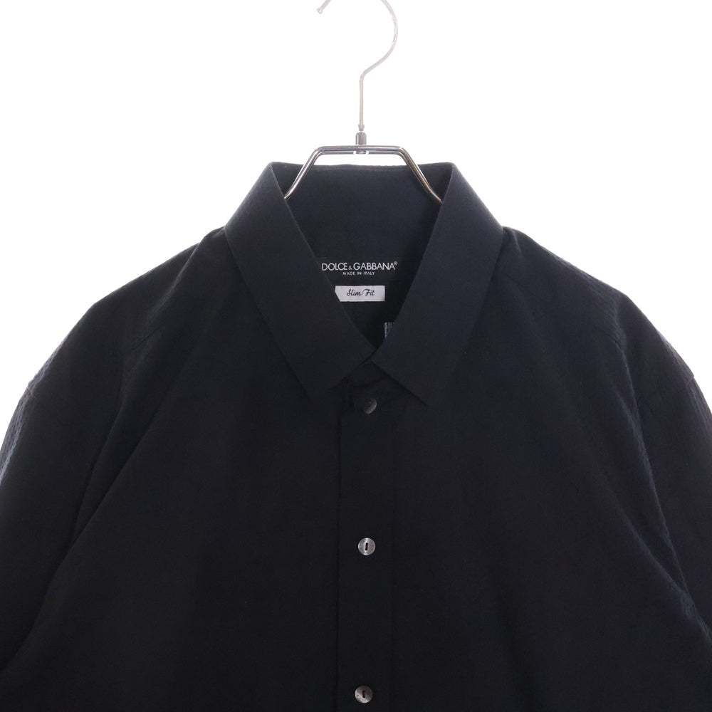 DOLCE & GABBANA(ドルチェアンドガッバーナ) ストライプコットン長袖シャツ ブラック G5371Z